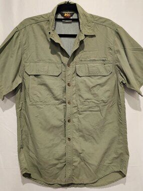 Vintage REI Men's Button Down Shirt Size S Khaki Outdoor Hiking